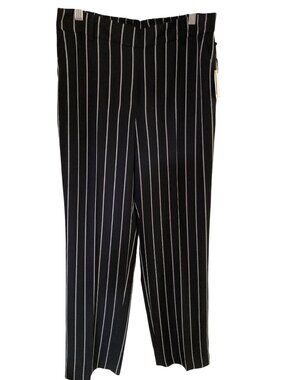 ANNE KLEIN WOMENS MID-RISE PULL-ON PANTS ANNE BLACKANNE WHITE S NWT